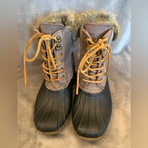 Sperry Two-Tone Suede and Rubber Ankle Boots